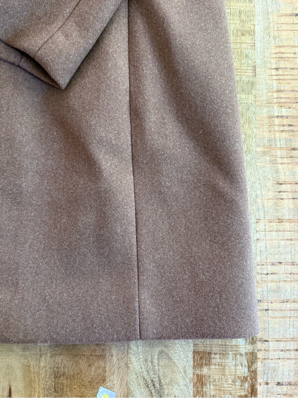 Calvin Klein Camel Brown Wool Blend Stand Collar Mid Length Coat NWOT Sz Large - Picture 14 of 15